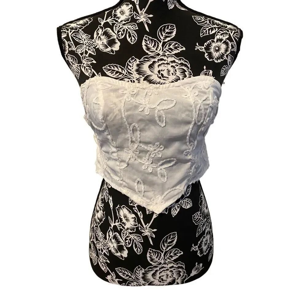 Shein Floral Tube Top Coquette Beach Summer Vacation Fairy Cottage Cottagecore